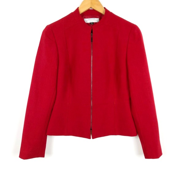 Tahari Jackets & Blazers - TAHARI Arthur S Levine Red Cropped Blazer Petite 6